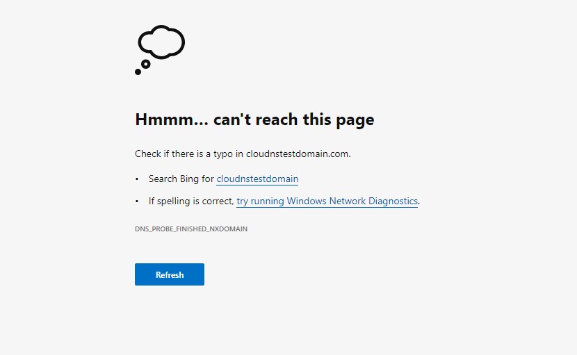 Microsoft Edge NXDOMAIN