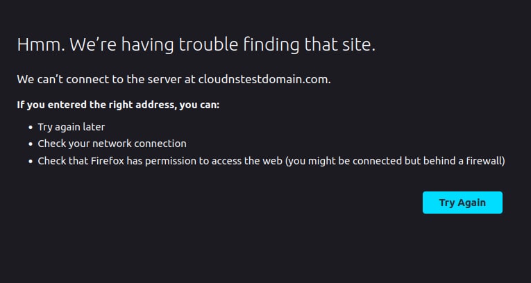 Mozilla Firefox NXDOMAIN