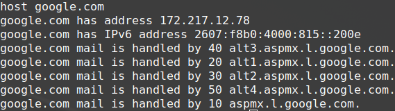 Linux host command, troubleshot your DNS