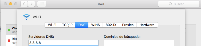 Mac OS DNS settings